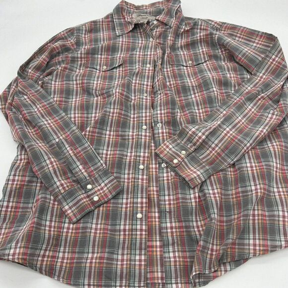 Wrancher by Wrangler Pearl Button Up Shirt Long Sleeve Men's 2XL - Picture 1 of 4